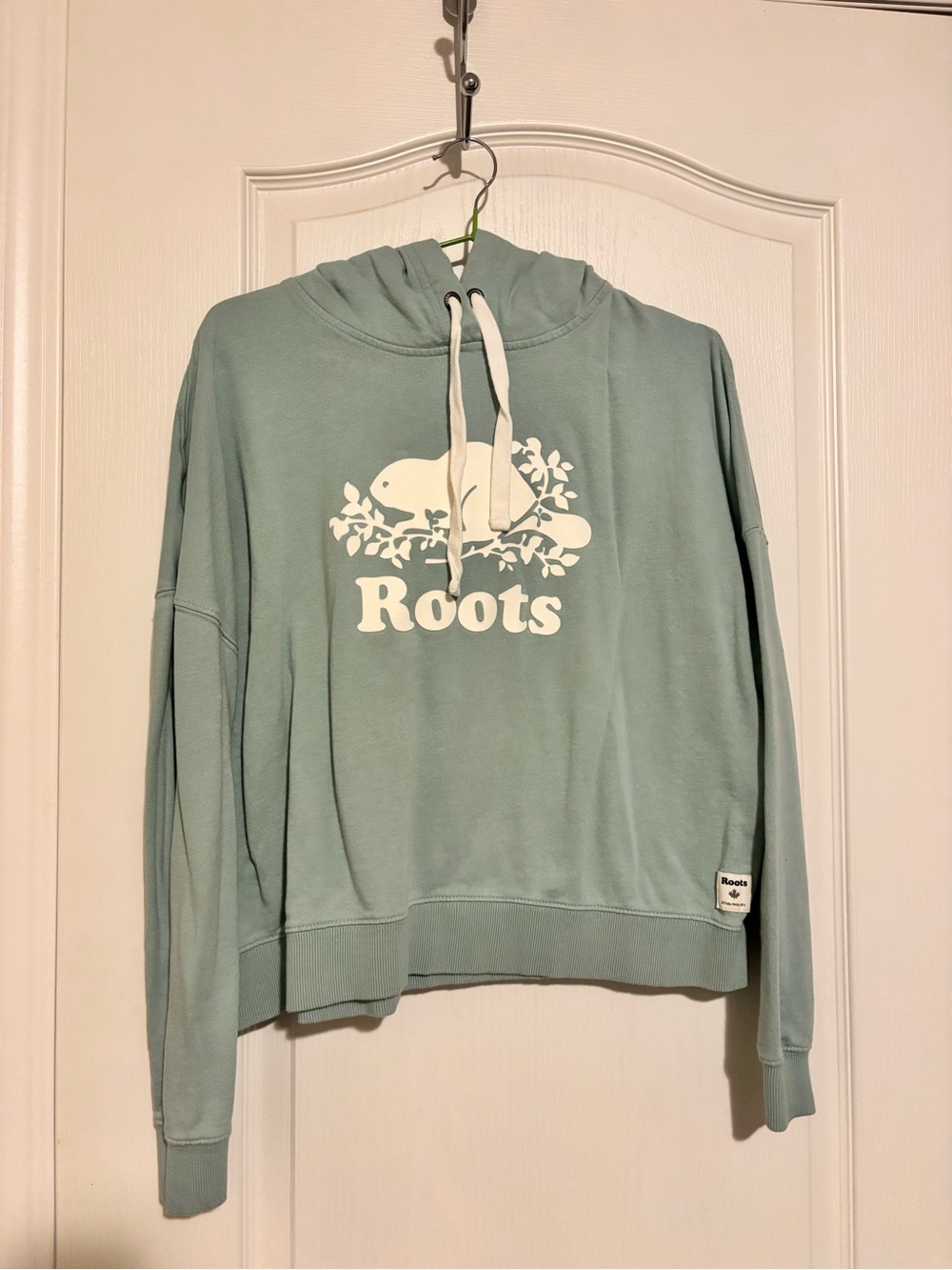 Roots Sage Green Logo Hoodie Sweatshirt